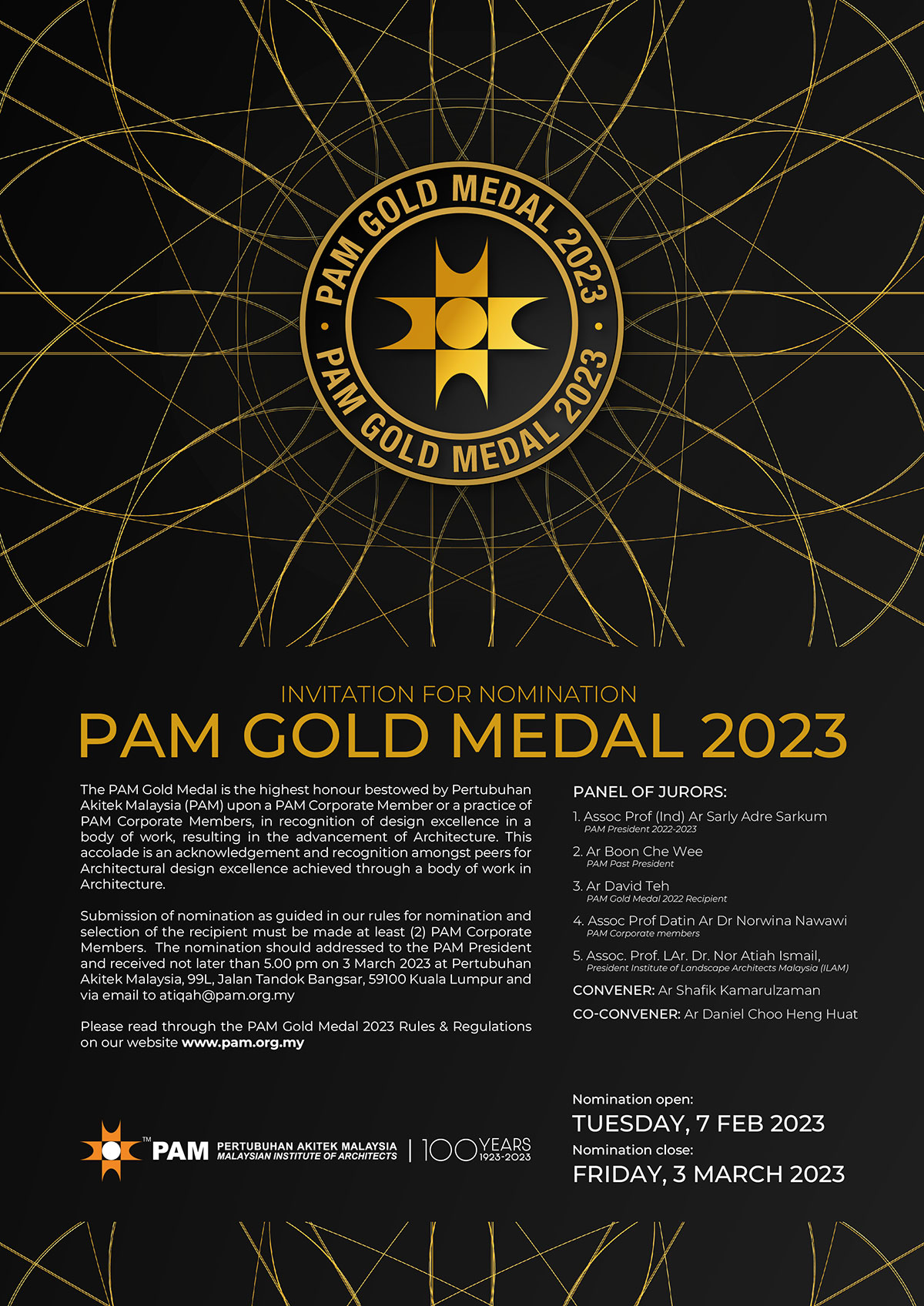 PAM  Gold Medal 2023