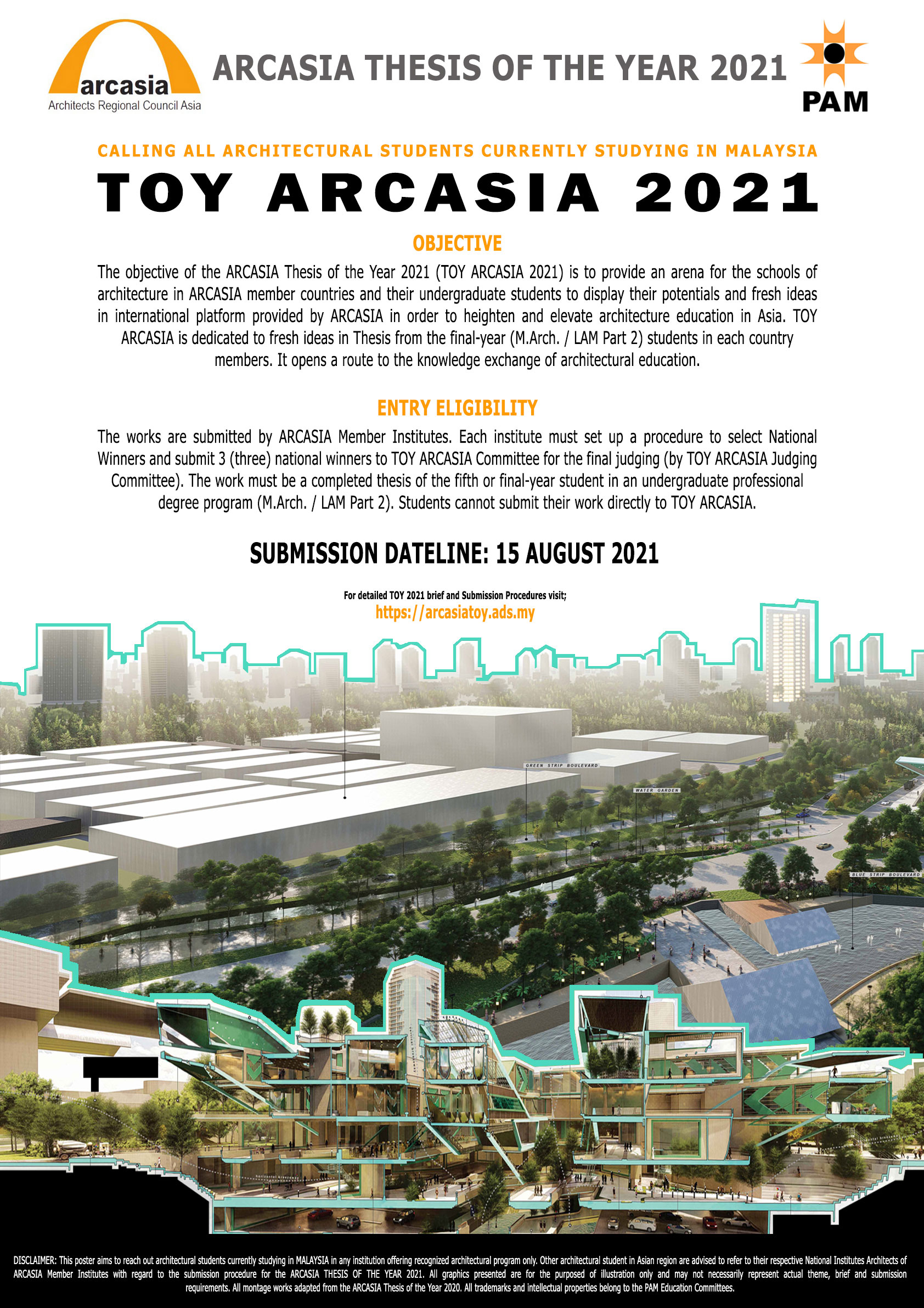 Call For Submission ARCASIA Thesis Of The Year 2021 (TOY2021)