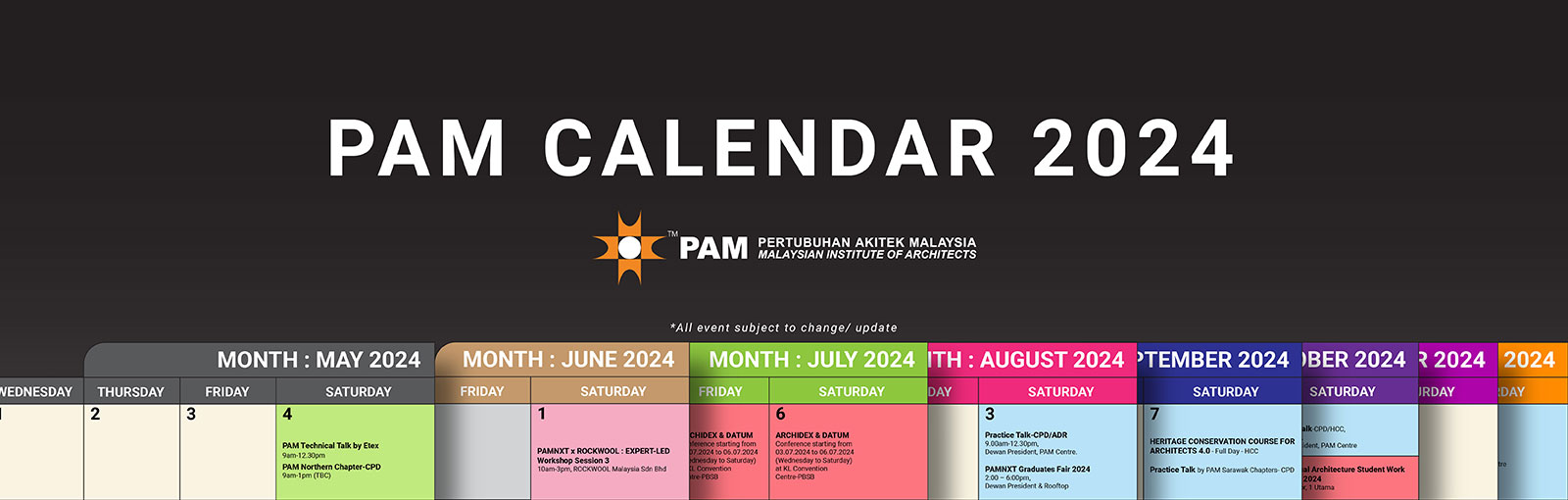 PAM Calendar 2024